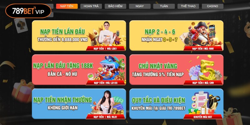 Khuyến mãi 789BET tặng thưởng nạp đầu siêu khủng